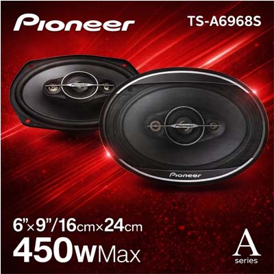 Pioneer TS-A6968S 6x9" 4-Way Car Speakers – 450W Max Power, 90W RMS, A-Series Coaxial Audio