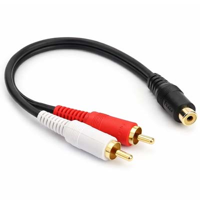 RCA Female to Dual RCA Male Audio Splitter Cable – AV Adapter for TV, DVD, Amplifier & Subwoofer