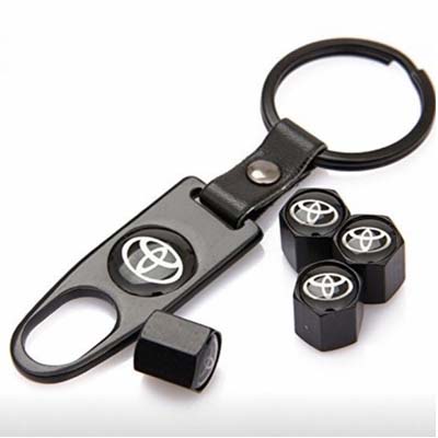 Car TRD Wheel Tire Valve Caps and keyring 4ps caps