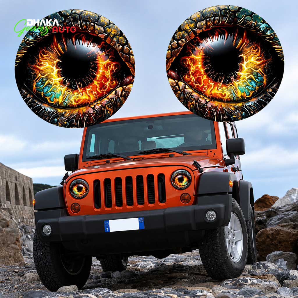 Car Beast Eyes Headlight Decals – Monster Eye Unique Styling Stickers for Headlights