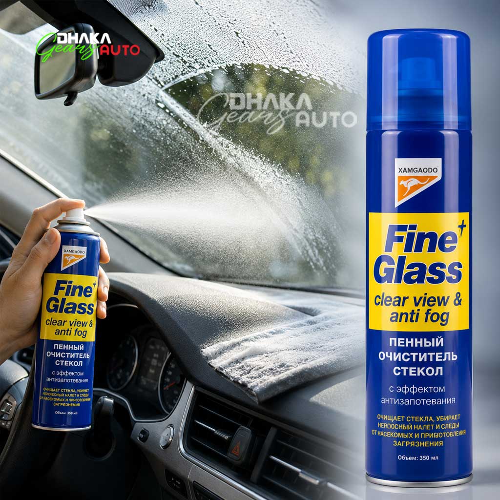 Kangaroo Fine Glass Anti-Fog Foam Cleaner – Clear View Car Glass Spray (290ml)
