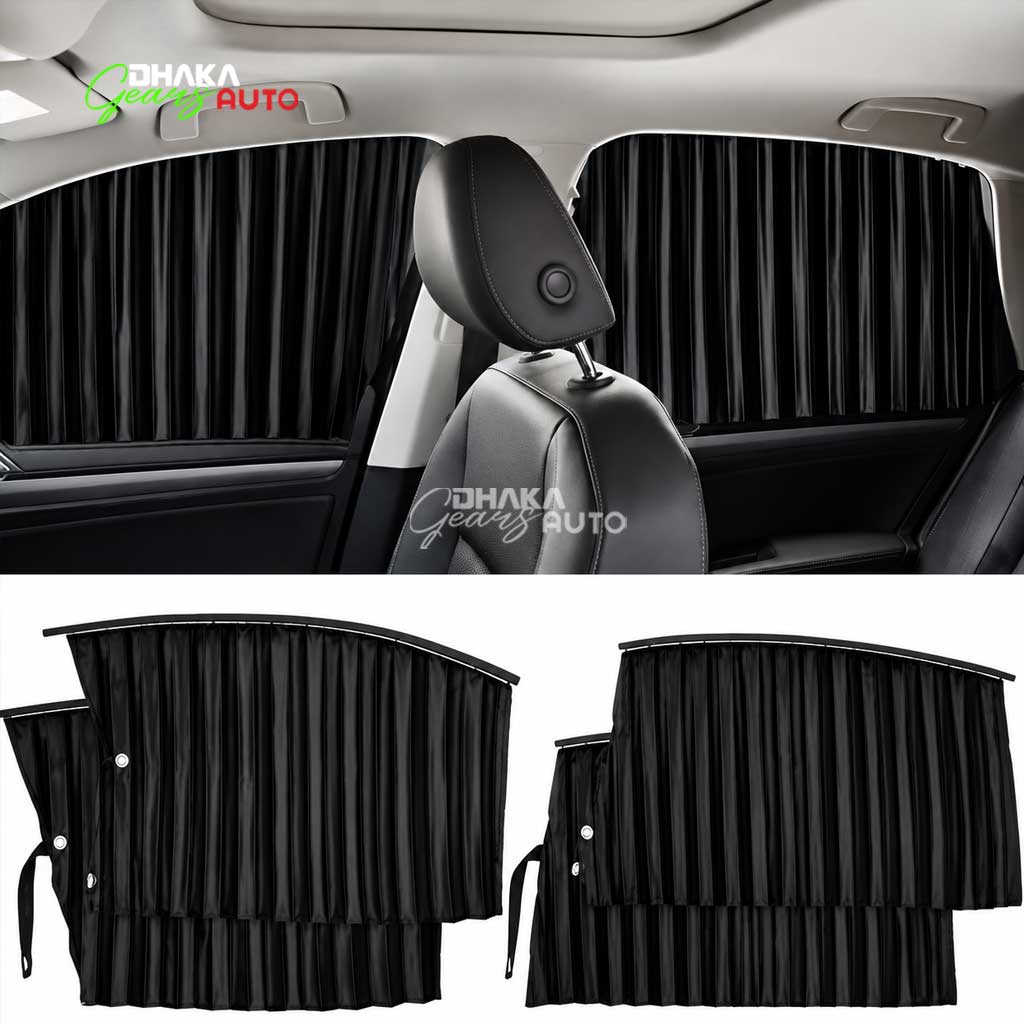 Car Magnetic Window Curtain – Premium Quality Ultimate UV Protection and Adjustable Fit for All Cars 4 Pcs Set