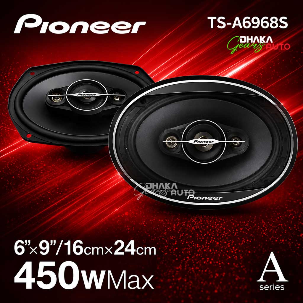 Pioneer TS-A6968S 6x9" 4-Way Car Speakers – 450W Max Power, 90W RMS, A-Series Coaxial Audio