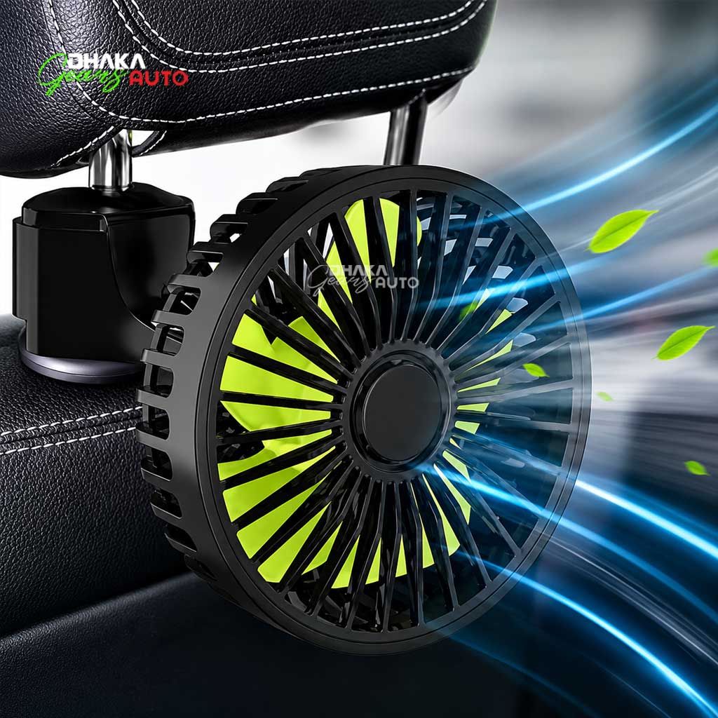 Car Rear Seat Fan with USB Port Easy Installation Just Plug and Play